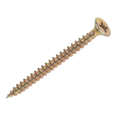 Fastpak Yellow Zinc Plated Countersunk Pozi Chipboard Screws - 40 x 30mm Fastpak Yellow Zinc Plated Countersunk Pozi Chipboard Screws - 40 x 30mm